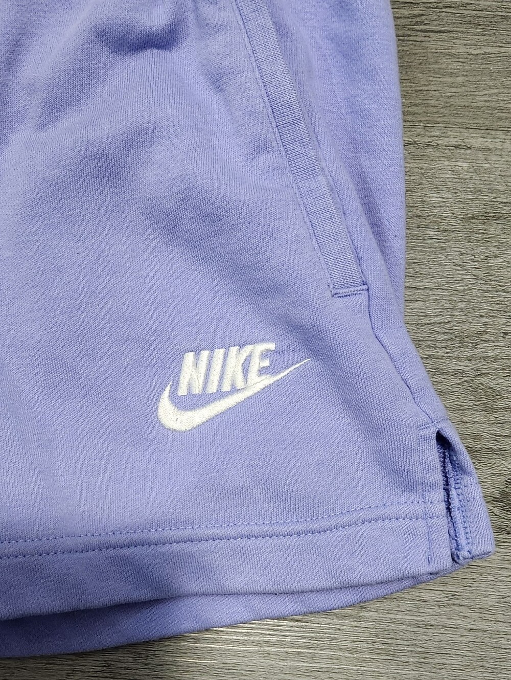 Nike Big Kids Girls French Terry Shorts Purple White Embroidered Swoosh Size M - Picture 2 of 11